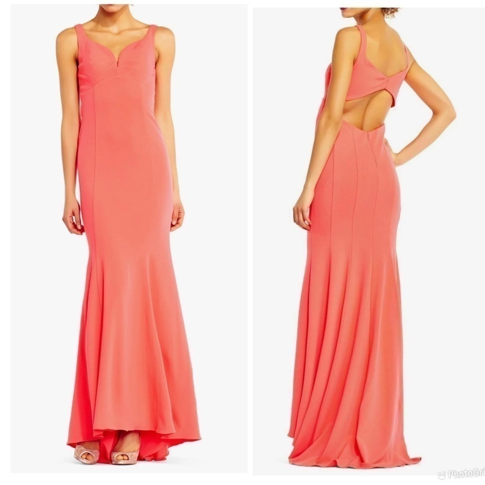 Adrianna Papell Sleeveless Mermaid with Cutout Back Gown